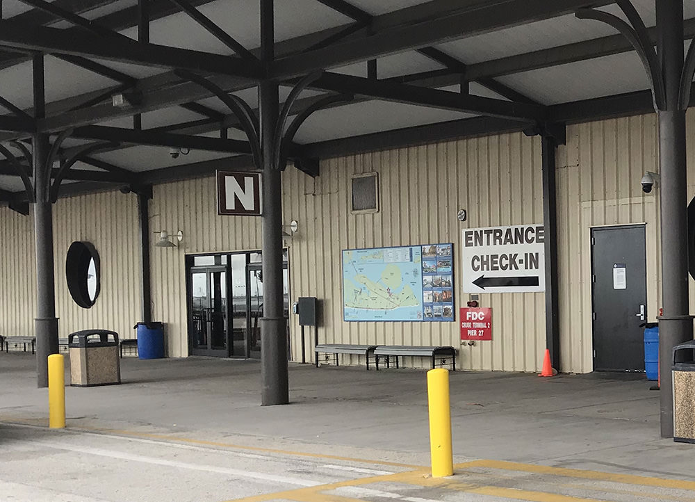 Exterior entry to Cruise Terminal 2 in Galveston.
