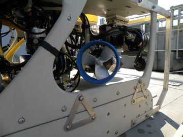 Side view of ROV showing thruster