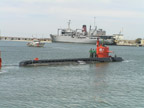 NR-1 leaving the dock in Galveston