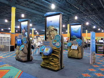 Reef on the Road exhibit on display in a conference exhibit hall