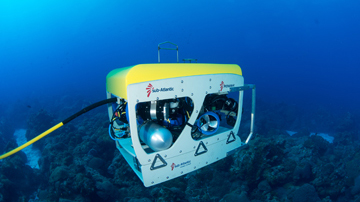 ROV crusing over a coral reef